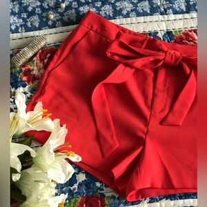 Forever 21 Essentials 3” Red Bow Tie Shorts